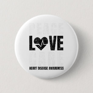 Wear Red Day Love Peace Care Saying 6 Cm Round Badge