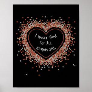 Wear Red For All Survivors Heart Disease Awareness Poster