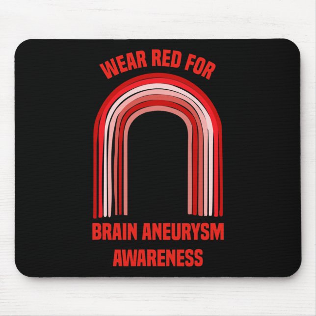 Wear Red For Brain Aneurysm Awareness   Brain Aneu Mouse Mat (Front)