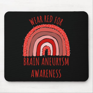 Wear Red For Brain Aneurysm Awareness Brain Aneury Mouse Mat