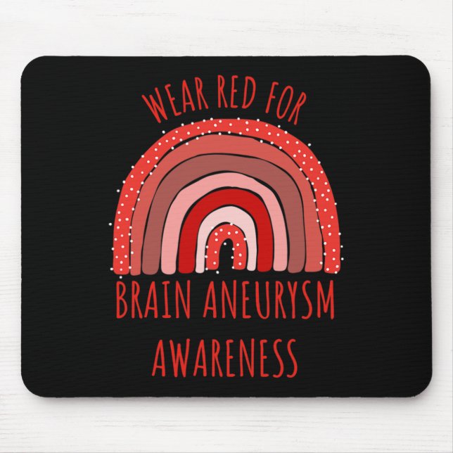 Wear Red For Brain Aneurysm Awareness Brain Aneury Mouse Mat (Front)