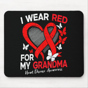 Wear red for grandma heart disease awareness mouse mat