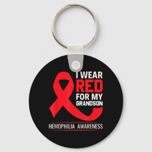 Wear Red For Grandson Haemophilia Awareness Key Ring