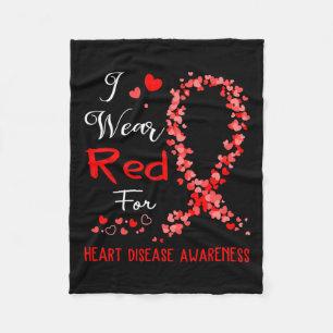 Wear Red For Heart Disease Awareness Fleece Blanket