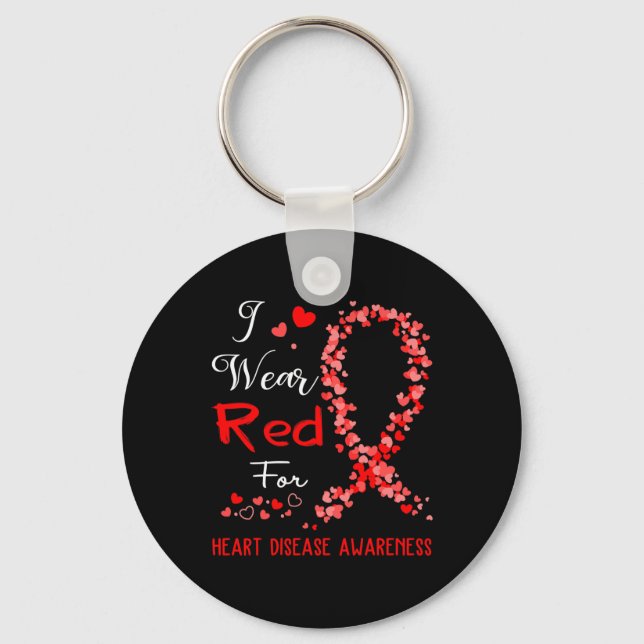 Wear Red For Heart Disease Awareness  Key Ring (Front)