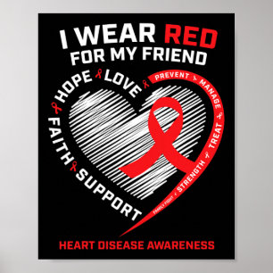 Wear Red For My Friend Heart Disease Awareness Gif Poster