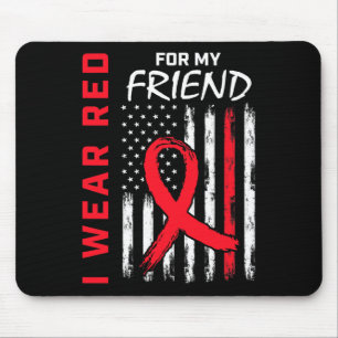 Wear Red For My Friend Heart Disease Awareness Usa Mouse Mat