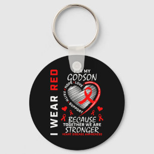 Wear Red For My Godson Heart Disease Awareness Rib Key Ring
