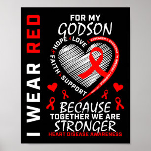 Wear Red For My Godson Heart Disease Awareness Rib Poster