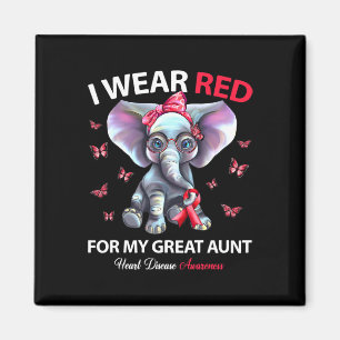 Wear Red For My Great Aunt Heart Disease Awareness Magnet