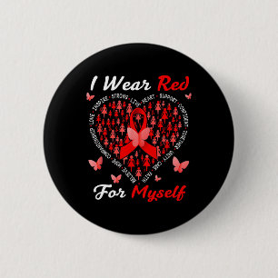 Wear Red For Myself Heart Disease Awareness In Feb 6 Cm Round Badge