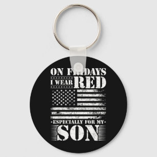 Wear RED for Son Remember Everyone Deployed RED Key Ring
