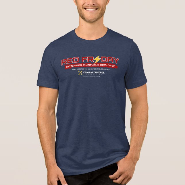Wear Red. Honor the Deployed. Bolt Edition. Tri-Blend Shirt (Front)