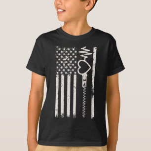 Wear Red In February Usa Flag For Heart Disease Aw T-Shirt