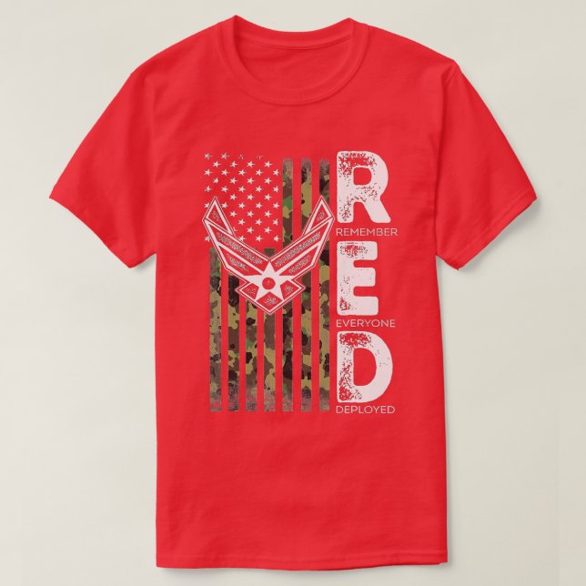 Wear Red On Fridays Military Veteran Support Our T T-Shirt (Design Front)