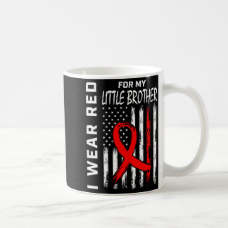 Wear Red Ribbon Little Brother Heart Disease Aware Coffee Mug