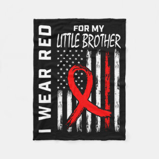 Wear Red Ribbon Little Brother Heart Disease Aware Fleece Blanket