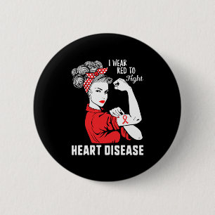 Wear Red To Fight Heart Disease Awareness Chd Mum  6 Cm Round Badge