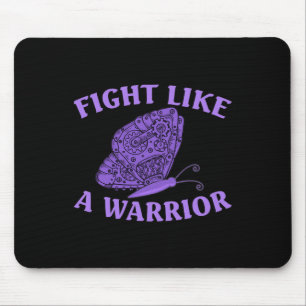 Wear Ribbon Purple Butterfly Warrior Fibromyalgia Mouse Mat