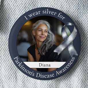 Wear Silver Parkinson’s Disease Awareness Photo 6 Cm Round Badge