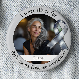 Wear Silver Parkinson’s Disease Awareness Photo 6 Cm Round Badge