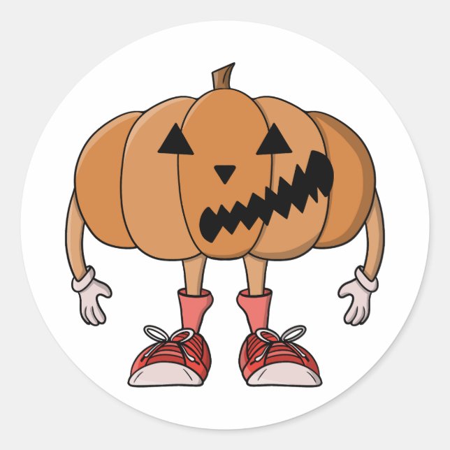 Wear sneakers on Halloween Classic Round Sticker (Front)