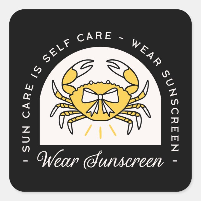 Wear sunscreen apply spf skin cancer prevention square sticker (Front)
