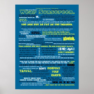 Wear Sunscreen Poster