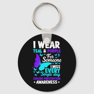 Wear Teal & Purple For Someone I Miss Suicide Key Ring
