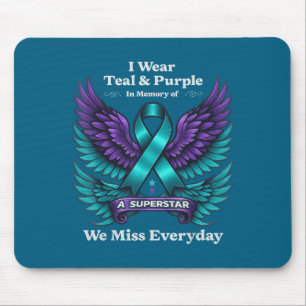 Wear Teal &amp; Purple In Memory Of A Loved One Aw Mouse Mat