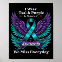 Wear Teal &amp; Purple In Memory Of A Loved One Aw
