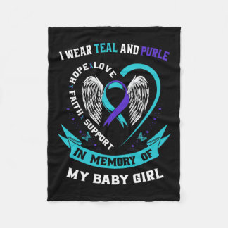 Wear Teal And Purple Baby Suicide Prevention  Fleece Blanket
