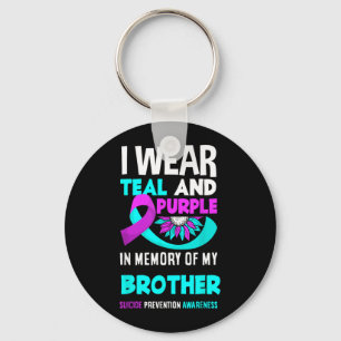 Wear Teal And Purple For Brother Suicide Key Ring