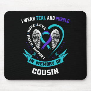 Wear Teal And Purple For Cousin Awareness Shirt Mouse Mat