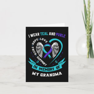 Wear Teal and Purple For My Grandma Suicide Awaren Card