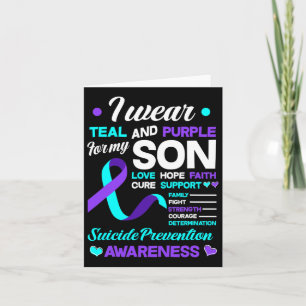 Wear Teal And Purple For My Son Suicide Prevention Card