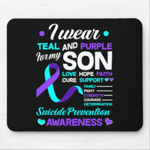 Wear Teal And Purple For My Son Suicide Prevention Mouse Mat