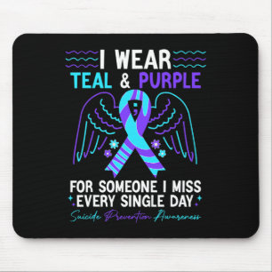 Wear Teal And Purple For Suicide Prevention Awaren Mouse Mat