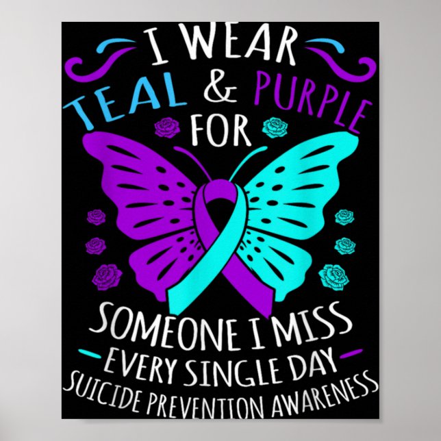 Wear Teal And Purple Happy Suicide Awareness Sup  Poster (Front)