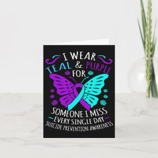 Wear Teal And Purple Happy Suicide Awareness Suppo Card