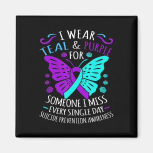 Wear Teal And Purple Happy Suicide Awareness Suppo Magnet