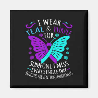 Wear Teal And Purple Happy Suicide Awareness Suppo Magnet