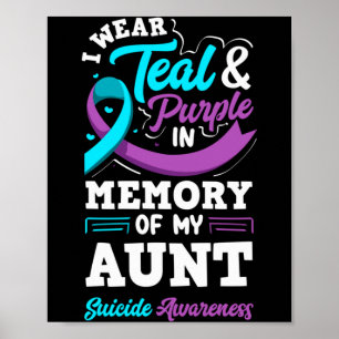 Wear Teal And Purple In Memory Of Aunt Long Sleeve Poster