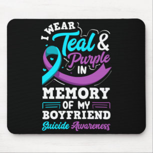 Wear Teal And Purple In Memory Of Boyfriend Long Mouse Mat