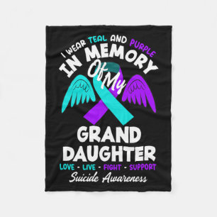 Wear Teal And Purple In Memory Of Granddaughter Fleece Blanket