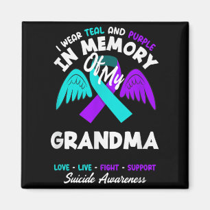 Wear Teal And Purple In Memory Of Grandma Design Magnet
