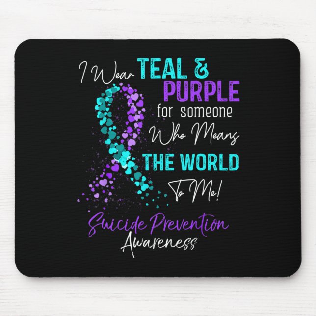 Wear Teal And Purple Suicide Prevention Awareness  Mouse Mat (Front)