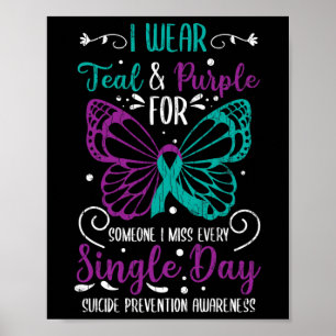 Wear Teal And Purple Suicide Prevention Awareness Poster