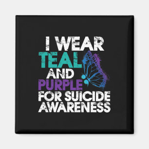 Wear Teal And Purple Support Suicide Awareness 1 Magnet