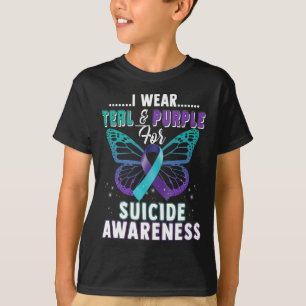 Wear Teal And Purple Support Suicide Awareness  T-Shirt